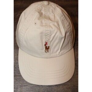 NWT Polo Ralph Lauren Beige Horse Embroidered Baseball Cap OSFA